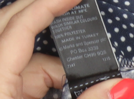 Marks and Spencer Women Blue UK 10 Alexa Chung Polka Dot Fit & Flare Dress