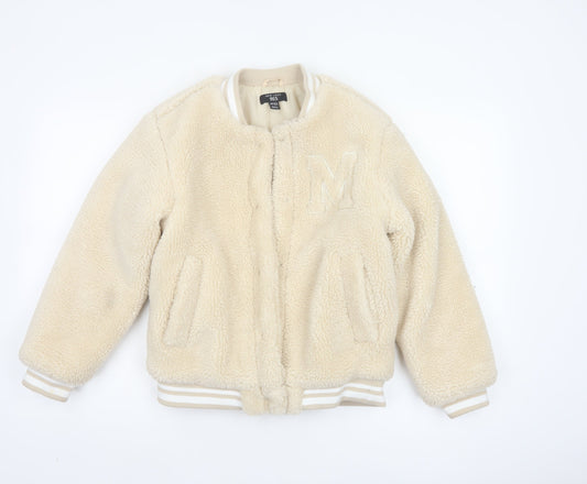 New Look 915 Girls Beige 10-11 Years Varsity Teddy Fleece Jacket