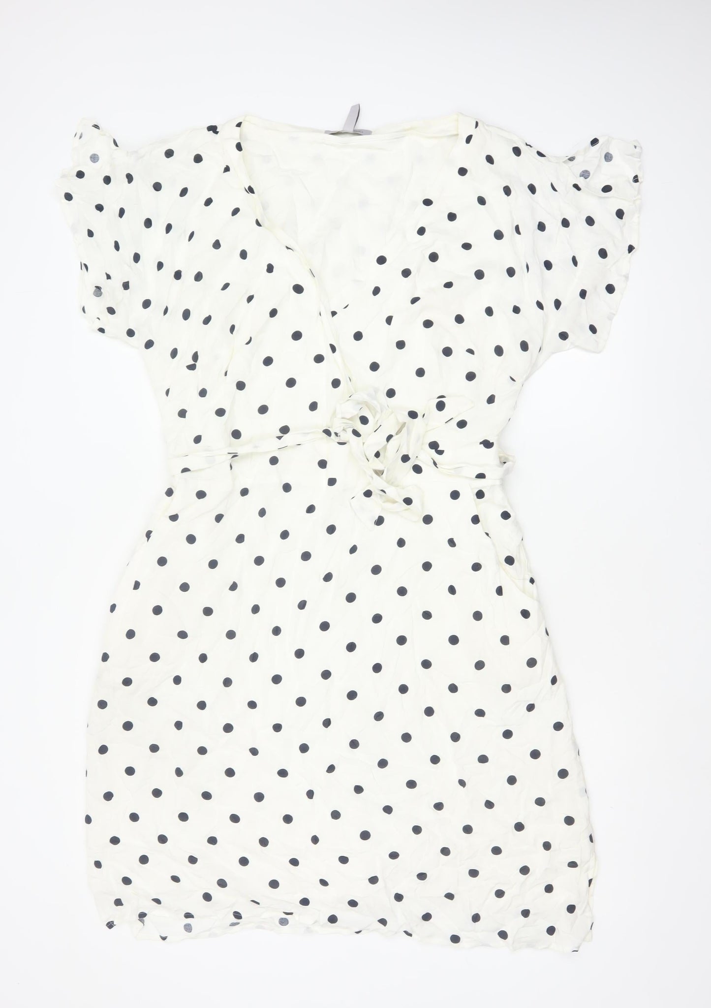 Bravissimo Women Ivory Polka Dot Wrap Midi Dress UK 18 Viscose