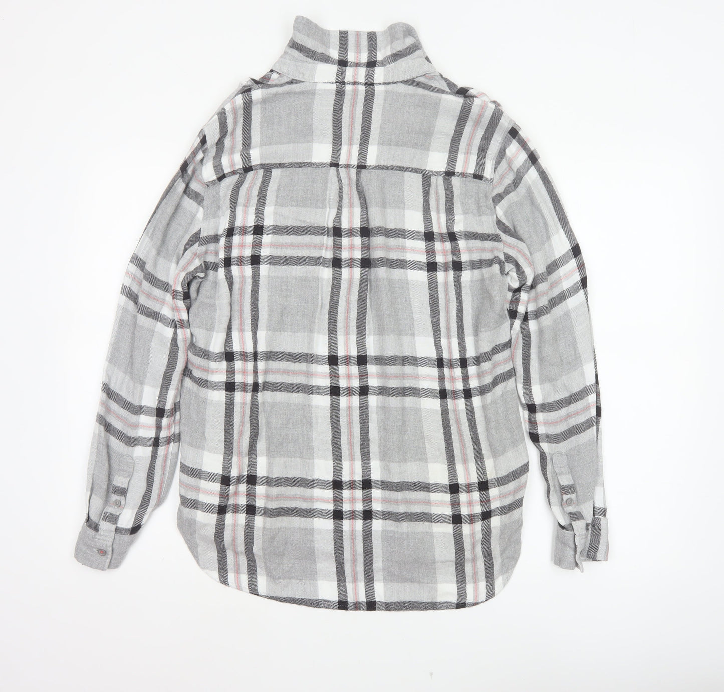Joules Women Multicoloured UK 14 Basic Plaid Viscose Roll Tab Shirt