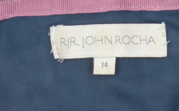 RJR.John Rocha Women Grey Floral Knit Layered Jumper UK 14