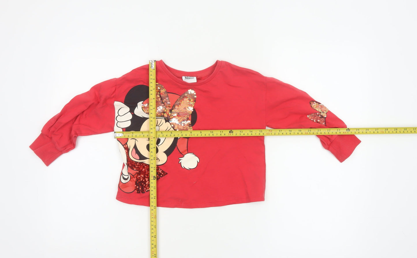 Next Girls Red 5 Years Minnie Mouse Sequin Long Sleeve T-Shirt