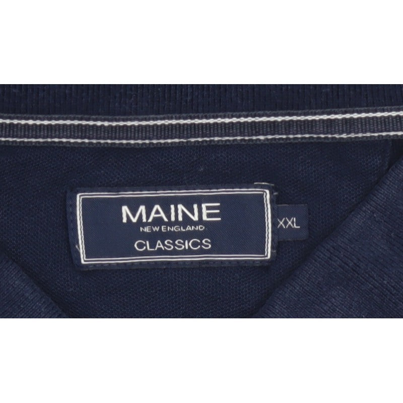 Additional view of Maine Men’s Blue 2XL Classic Short Sleeve Contrast Trim Polo Shirt