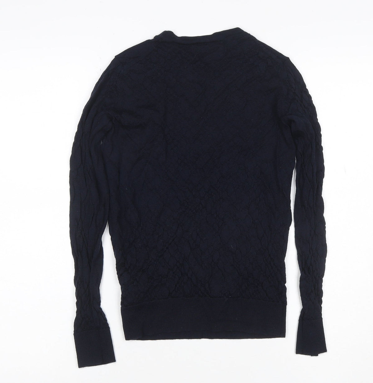 Marks and Spencer Women's Blue UK 6 Cable Knit Crew Neck Jumper