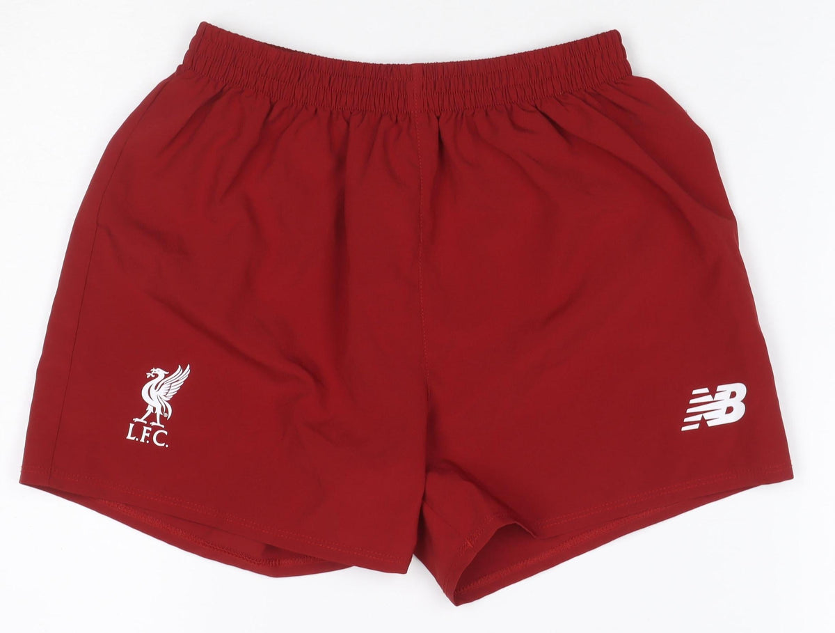 Additional front view of New Balance boys’ red 6-7 years athletic liverpool fc football shorts