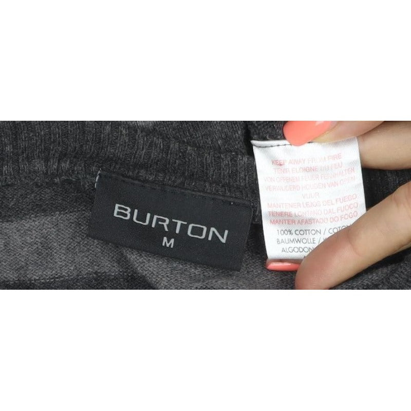 Additional view of Burton Men’s Grey Striped Crew Neck Knit Jumper, size M