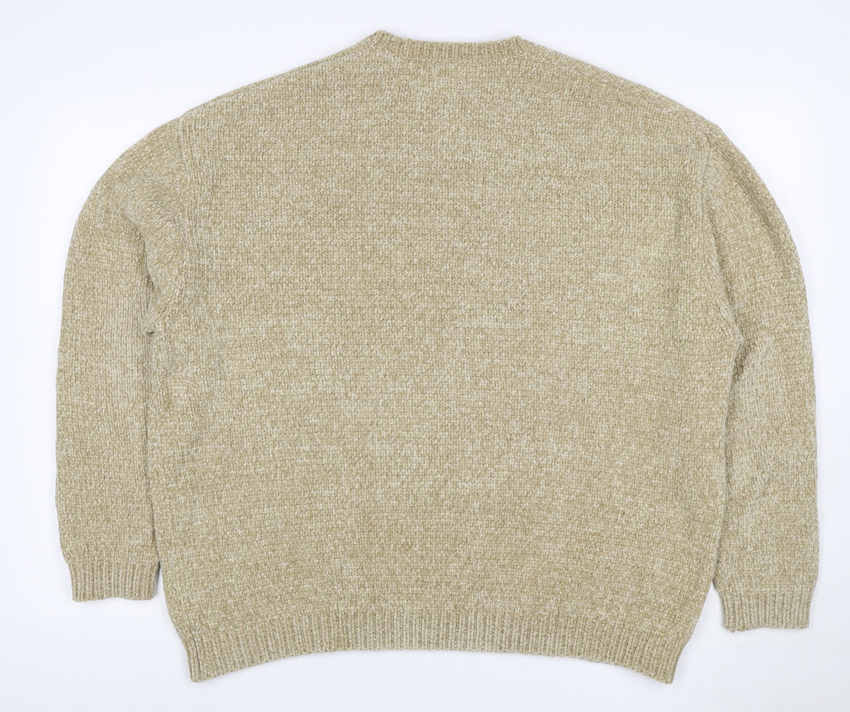 ASOS Design Men’s Beige XS Chunky Knit Crew Neck Pullover Jumper
