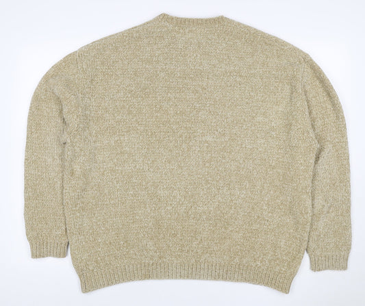 ASOS Design Men’s Beige XS Chunky Knit Crew Neck Pullover Jumper