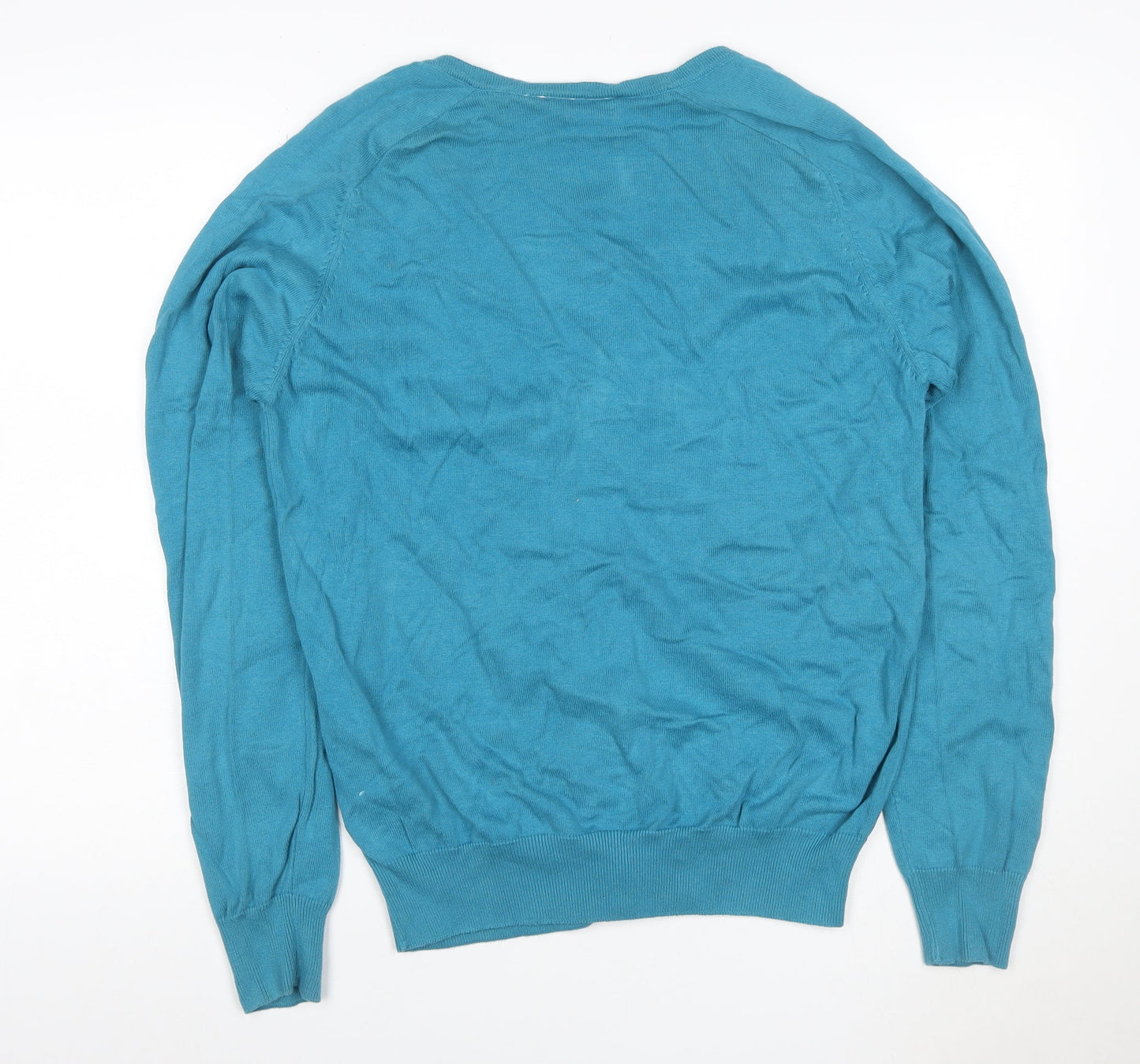 Burton Women Blue M V-Neck Button Knit Cardigan Long Sleeve