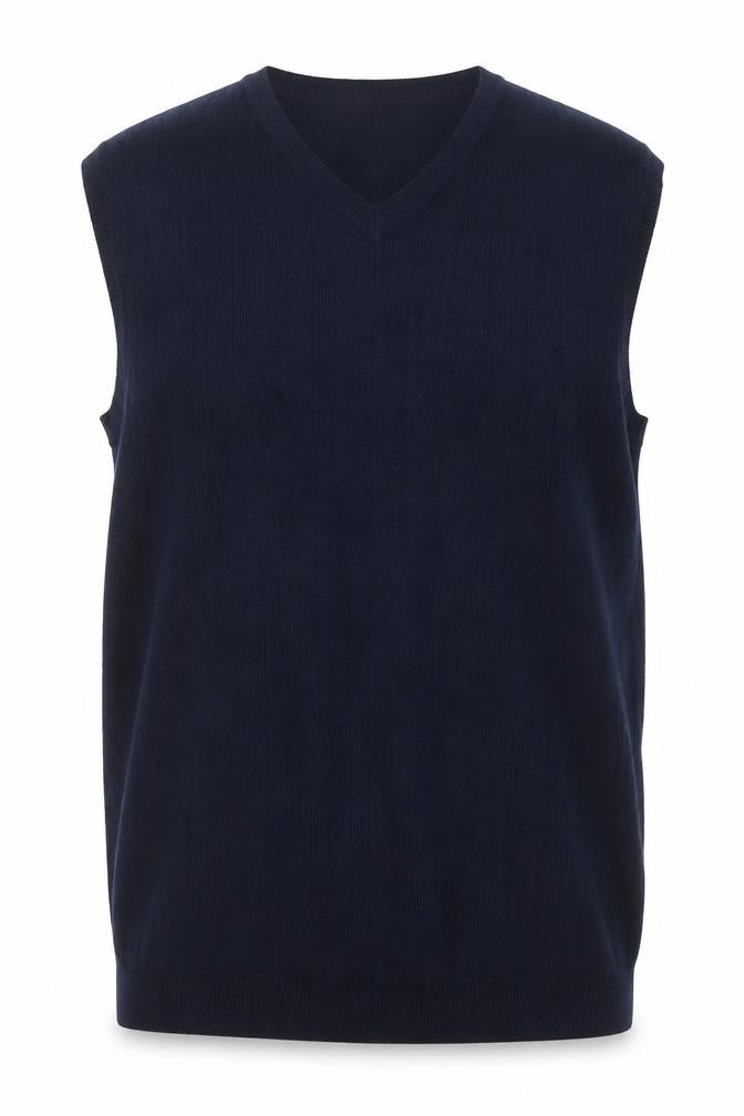IZOD Mens Blue L Mercerised Cotton V-Neck Sleeveless Knit Vest