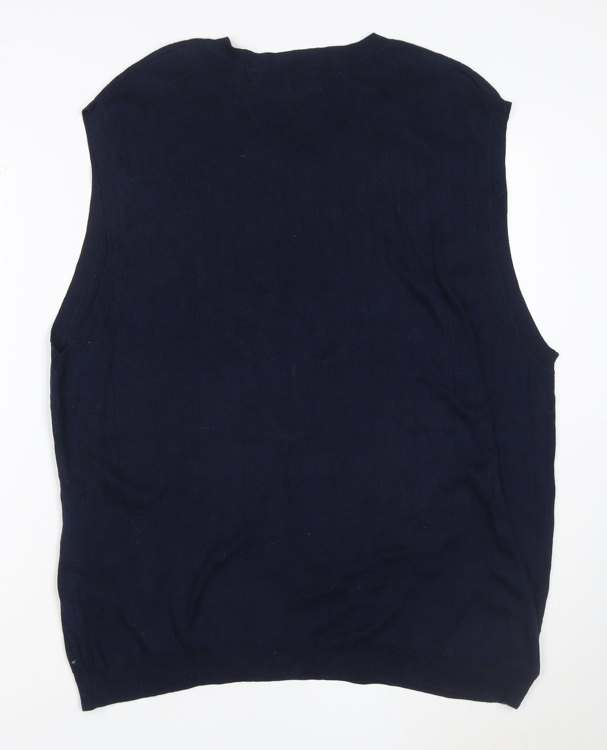 IZOD Mens Blue L Mercerised Cotton V-Neck Sleeveless Knit Vest