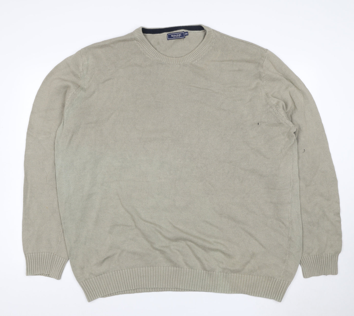 Maine New England Men’s Beige 3XL Cotton Crew Neck Pullover Jumper