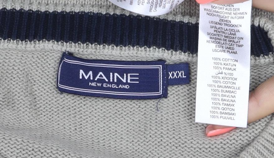 Maine New England Men’s Beige 3XL Cotton Crew Neck Pullover Jumper