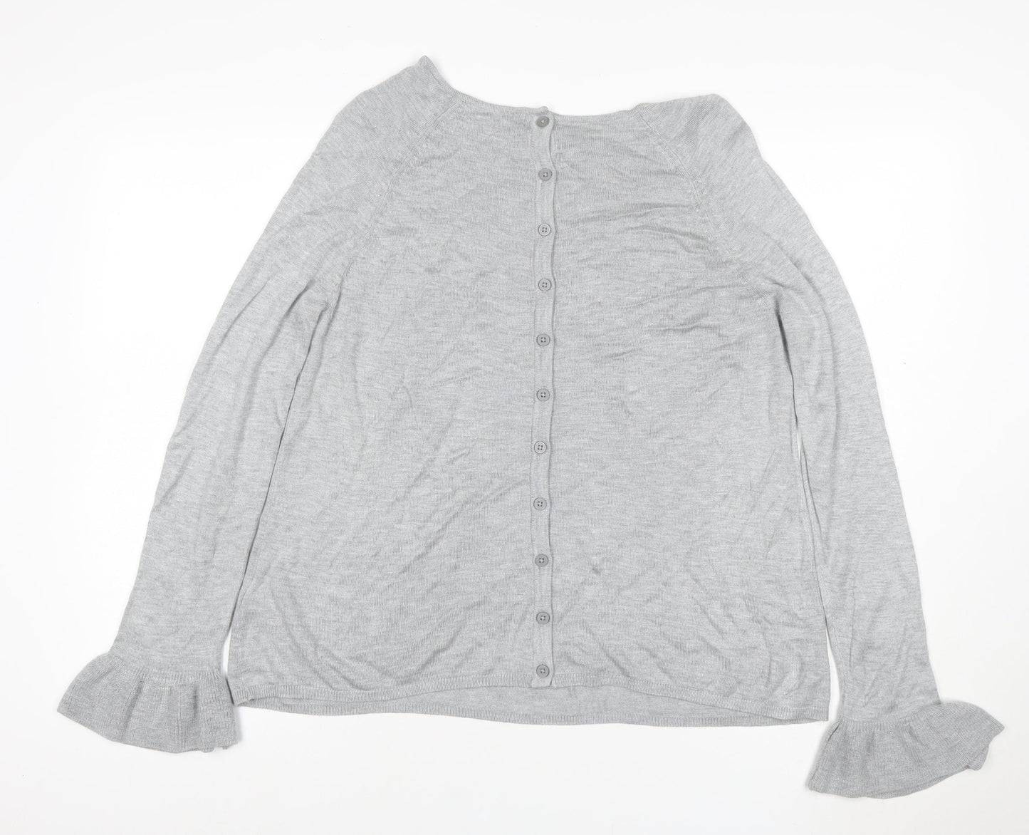 Marks and Spencer Women Grey UK 14 Button Cardigan Flared Sleeve