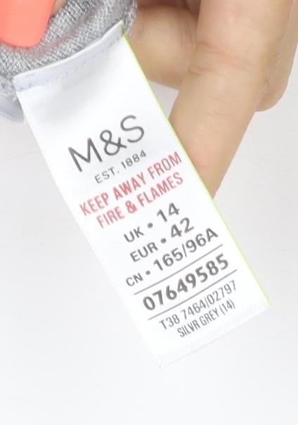 Marks and Spencer Women Grey UK 14 Button Cardigan Flared Sleeve