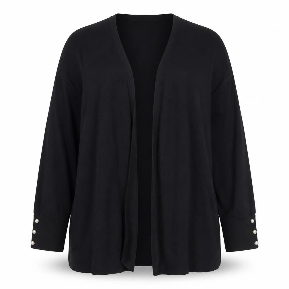 Dorothy Perkins Women Black UK 20 Open V-Neck Knit Cardigan