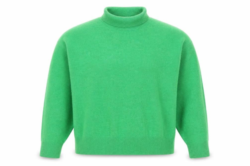Zara Women Green M Roll Neck Long Sleeve Knit Pullover Jumper