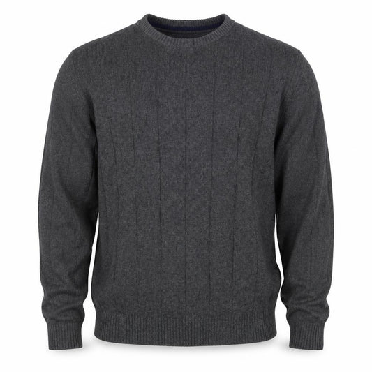 Club Room Men’s Grey Cotton Ribbed Crew Neck Pullover Jumper Large