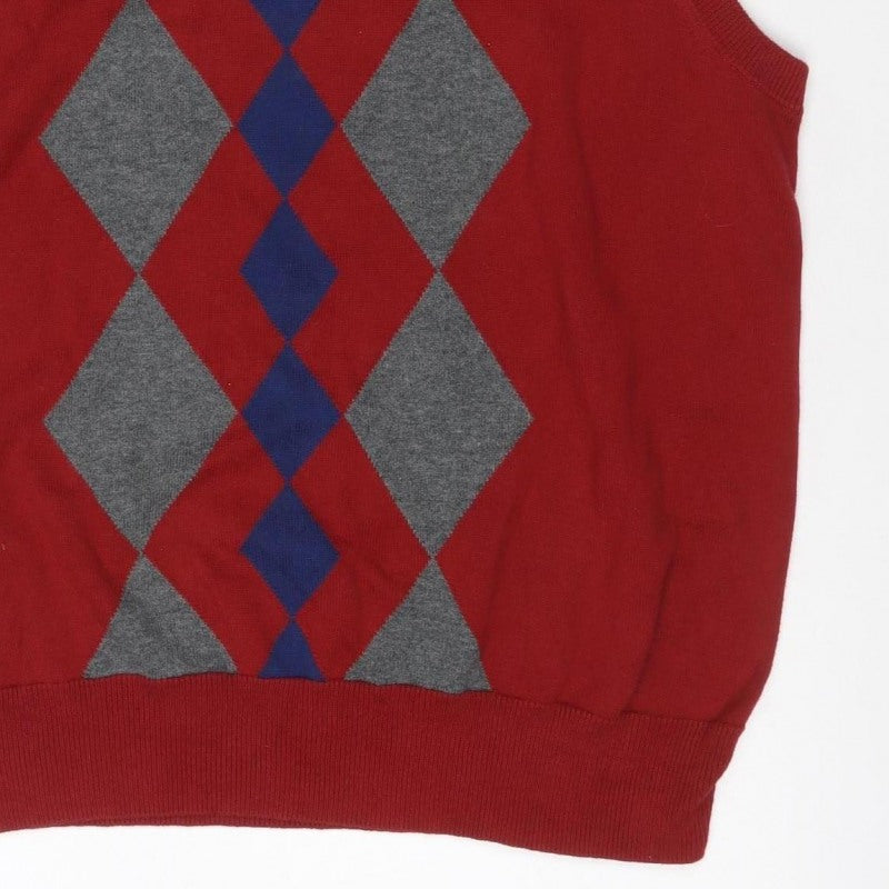 Additional view of Saddlebred Men’s Red M Argyle Knit Sleeveless Crew Neck Jumper Vest
