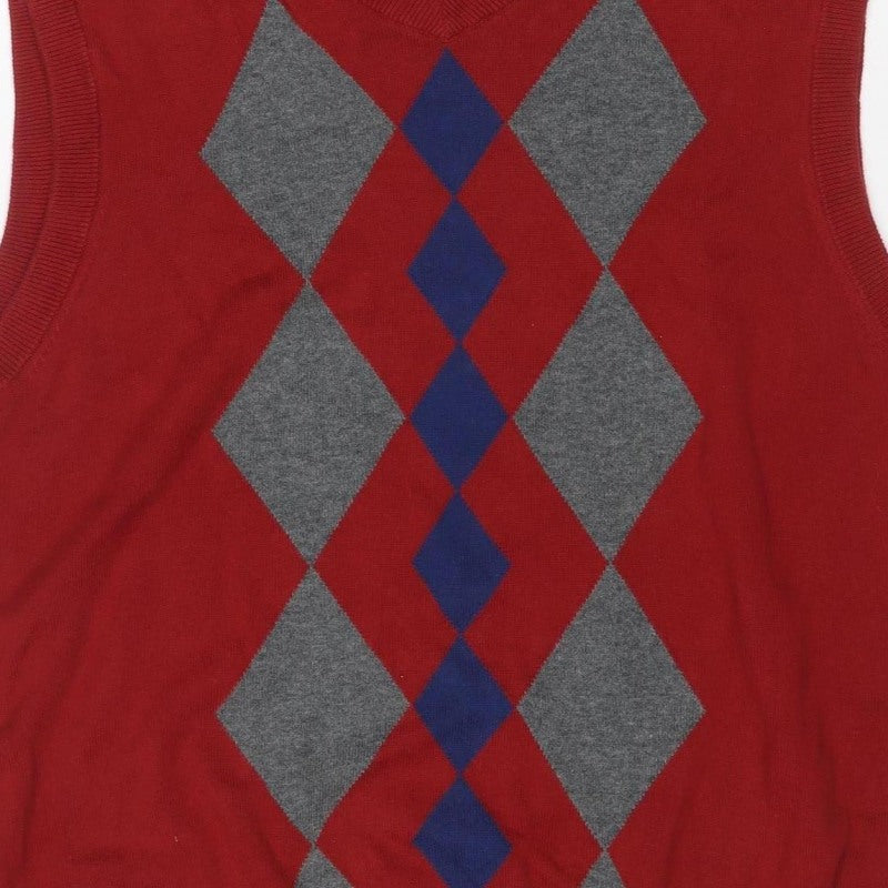 Additional view of Saddlebred Men’s Red M Argyle Knit Sleeveless Crew Neck Jumper Vest