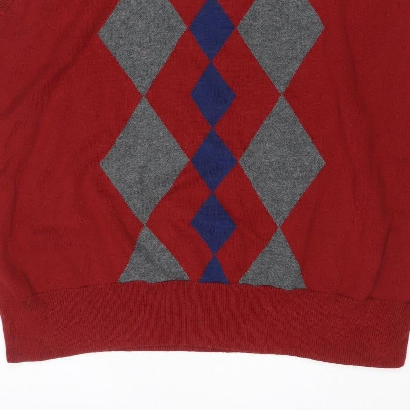 Additional view of Saddlebred Men’s Red M Argyle Knit Sleeveless Crew Neck Jumper Vest