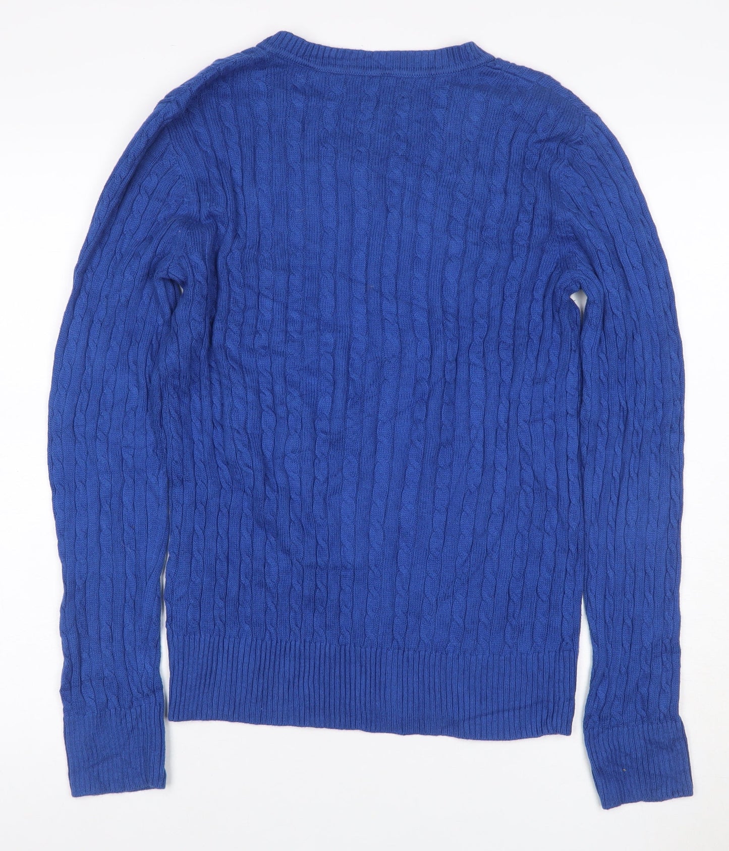 Jones New York Sport Men’s Blue L Cable Knit V-Neck Cashmere Jumper