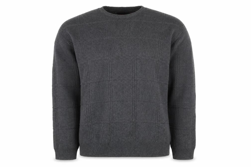 Arrow USA 1851 Men's Grey L Crew Neck Geometric Cotton Jumper