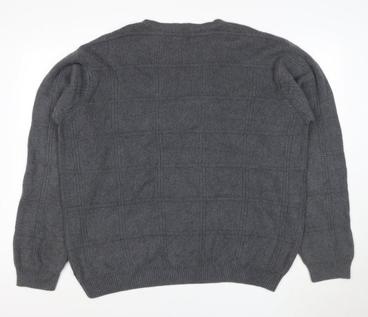 Arrow USA 1851 Men's Grey L Crew Neck Geometric Cotton Jumper
