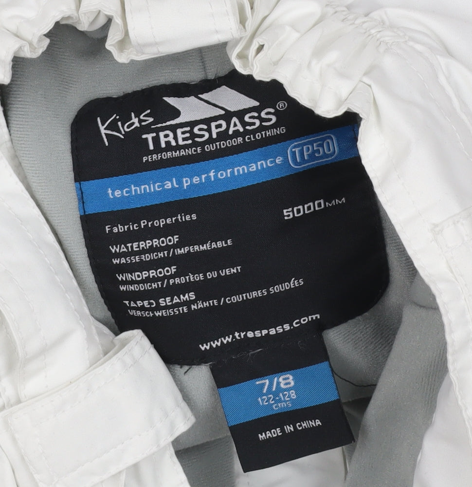 Additional view of Trespass boys’ white 7-8 years tp50 waterproof ski snow trousers