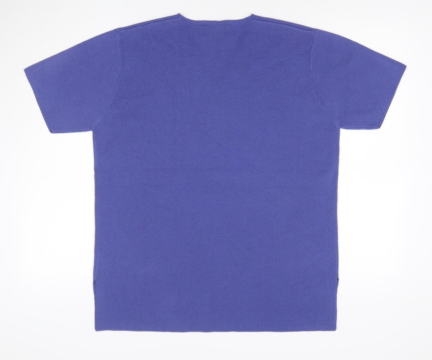 Berkertex Women Purple UK 16 V-Neck Short Sleeve Knit Top