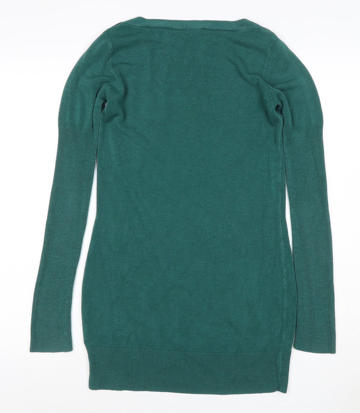 Back view of Dorothy Perkins Women Green UK 10 Knit Jumper Dress Pocket
