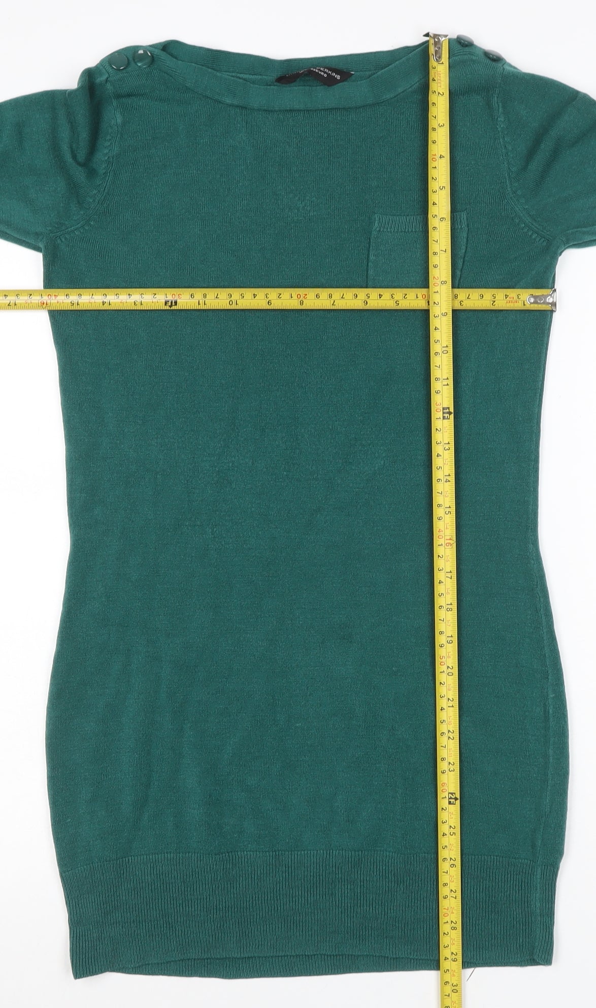 Close-up detail of Dorothy Perkins Women Green UK 10 Knit Jumper Dress Pocket