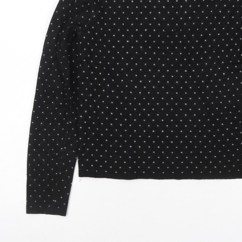 Emme Marella Women’s Black Grey Spot Knit Jumper Size S Long Sleeve