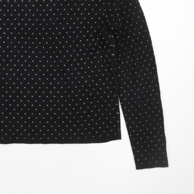 Emme Marella Women’s Black Grey Spot Knit Jumper Size S Long Sleeve