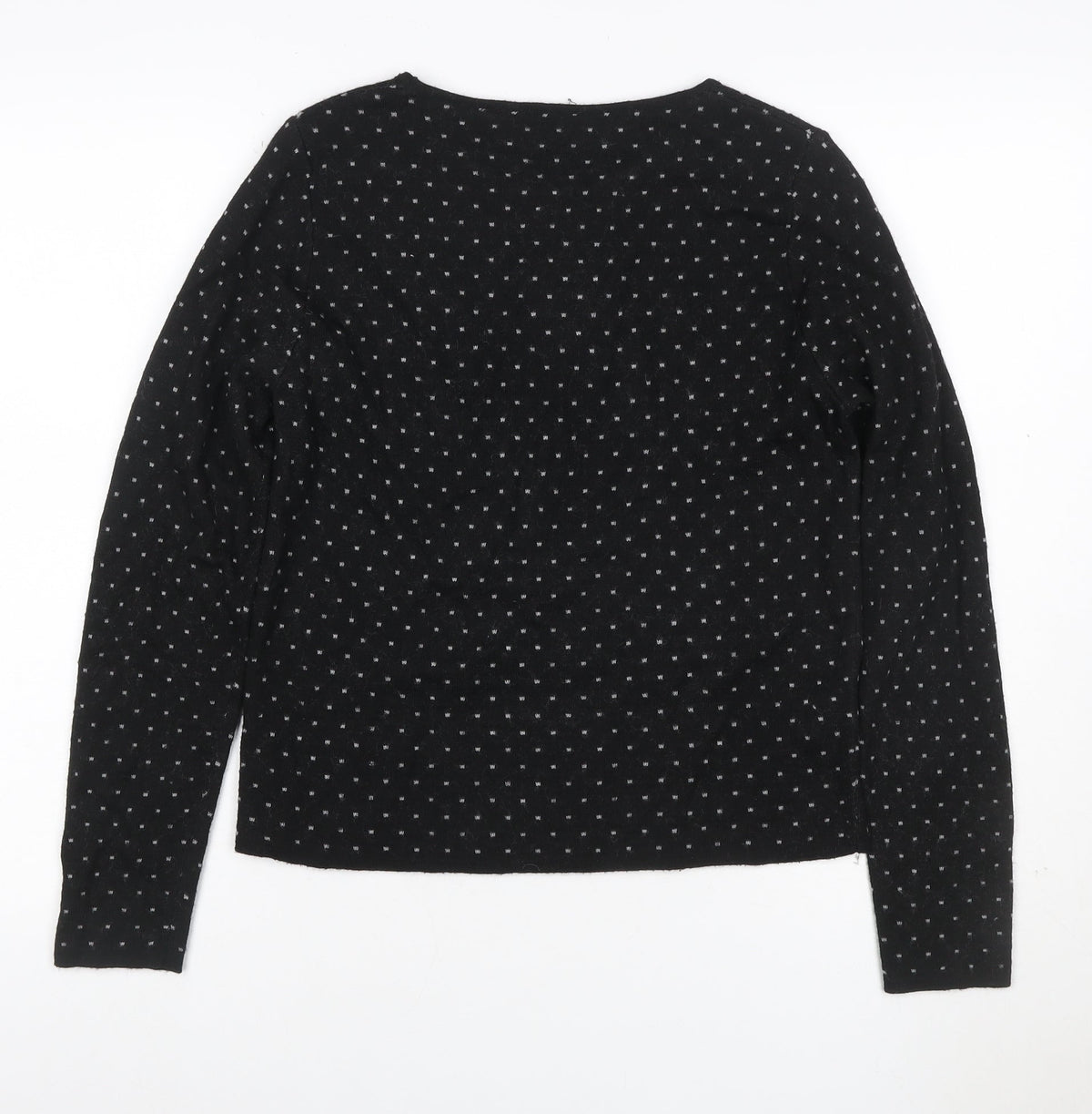 Emme Marella Women’s Black Grey Spot Knit Jumper Size S Long Sleeve