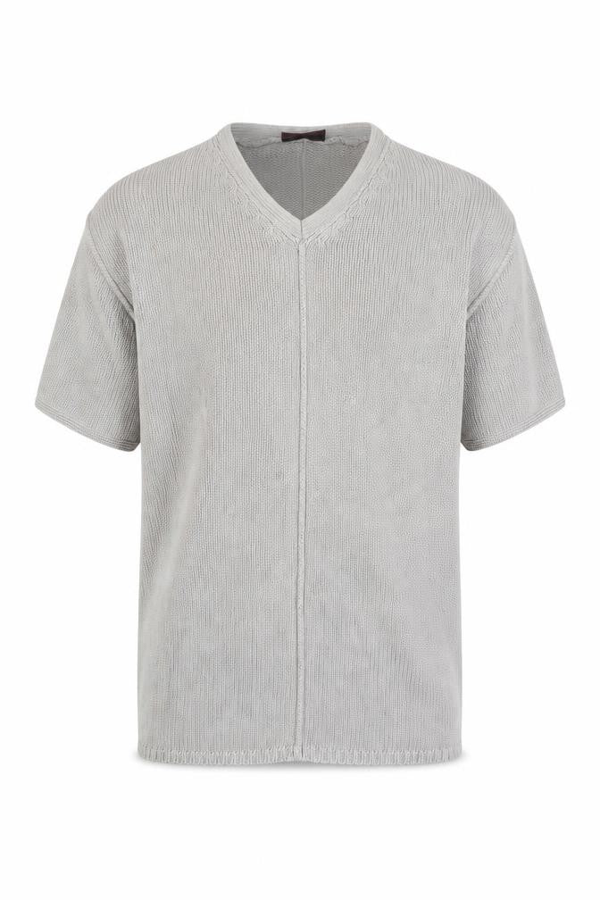 Burton Menswear Men Grey Cotton V-Neck Chunky Knit Jumper M