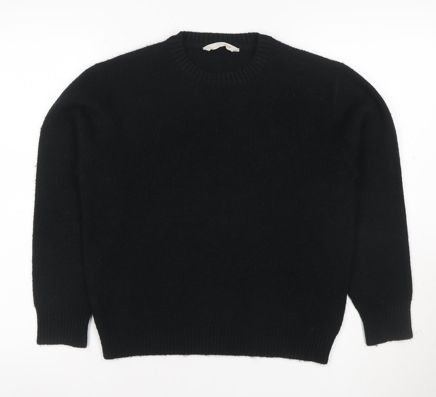 John Lewis Girls Black Knit Pullover Jumper Age 10 Years Crew Neck