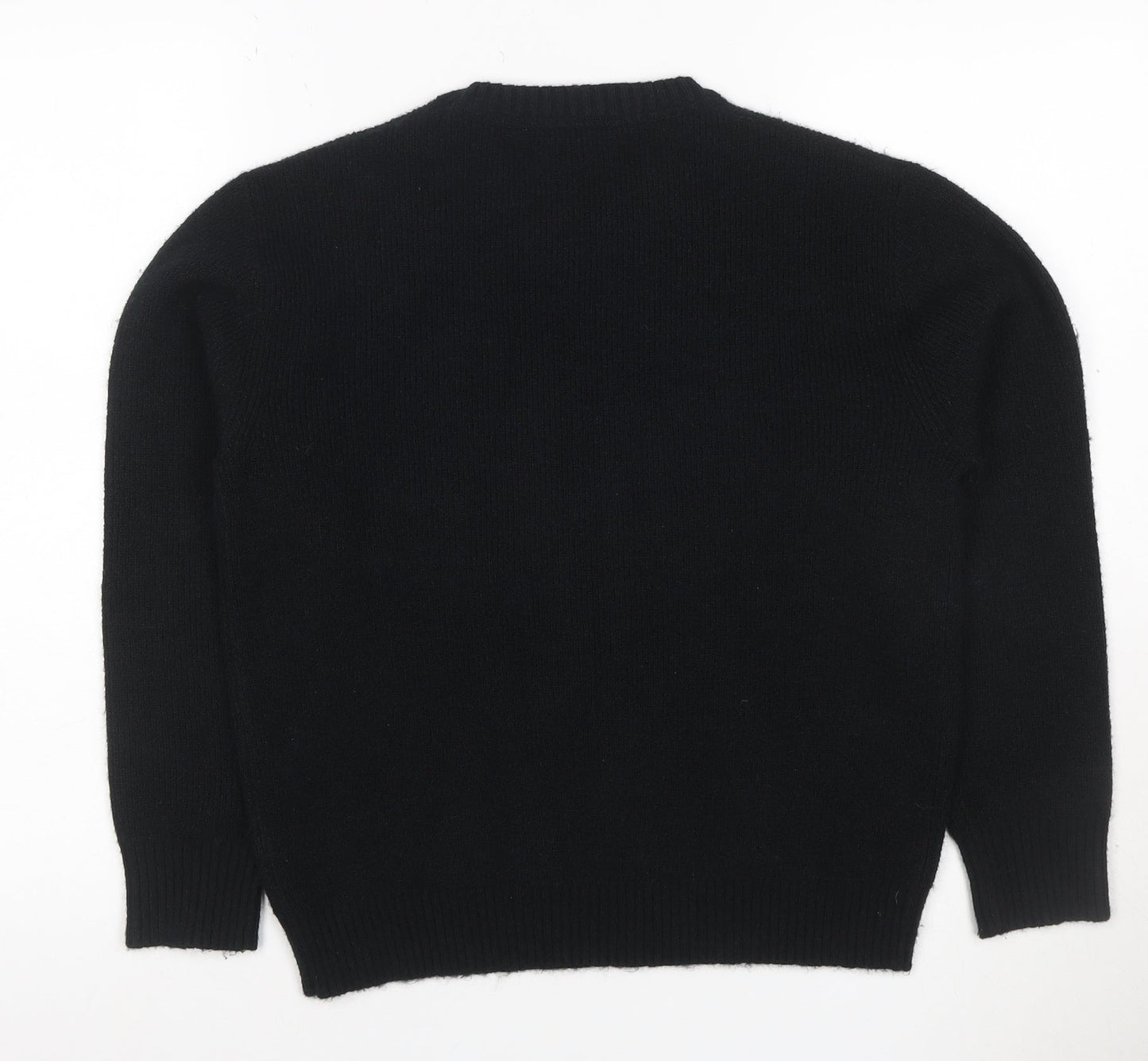 John Lewis Girls Black Knit Pullover Jumper Age 10 Years Crew Neck