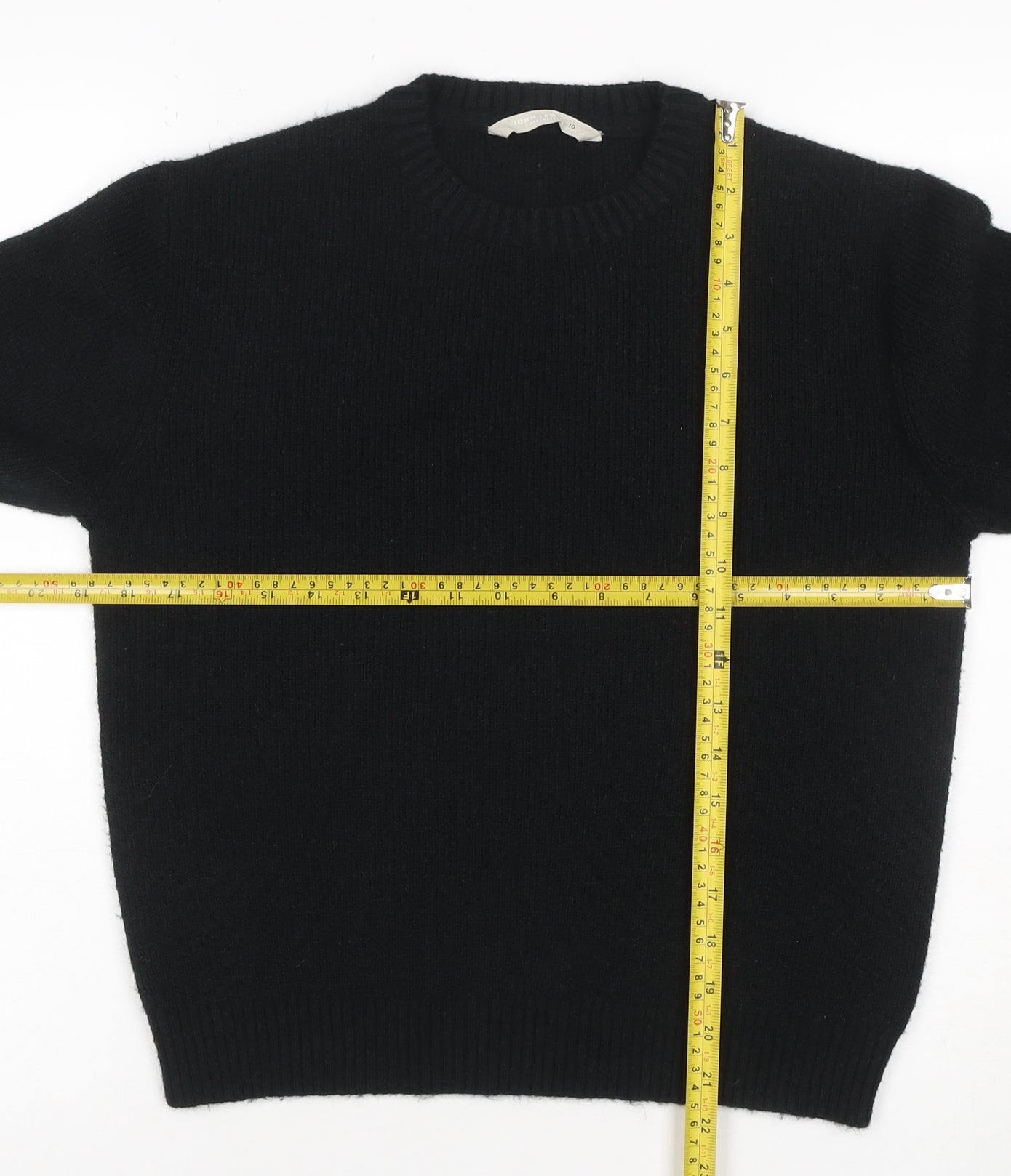 John Lewis Girls Black Knit Pullover Jumper Age 10 Years Crew Neck