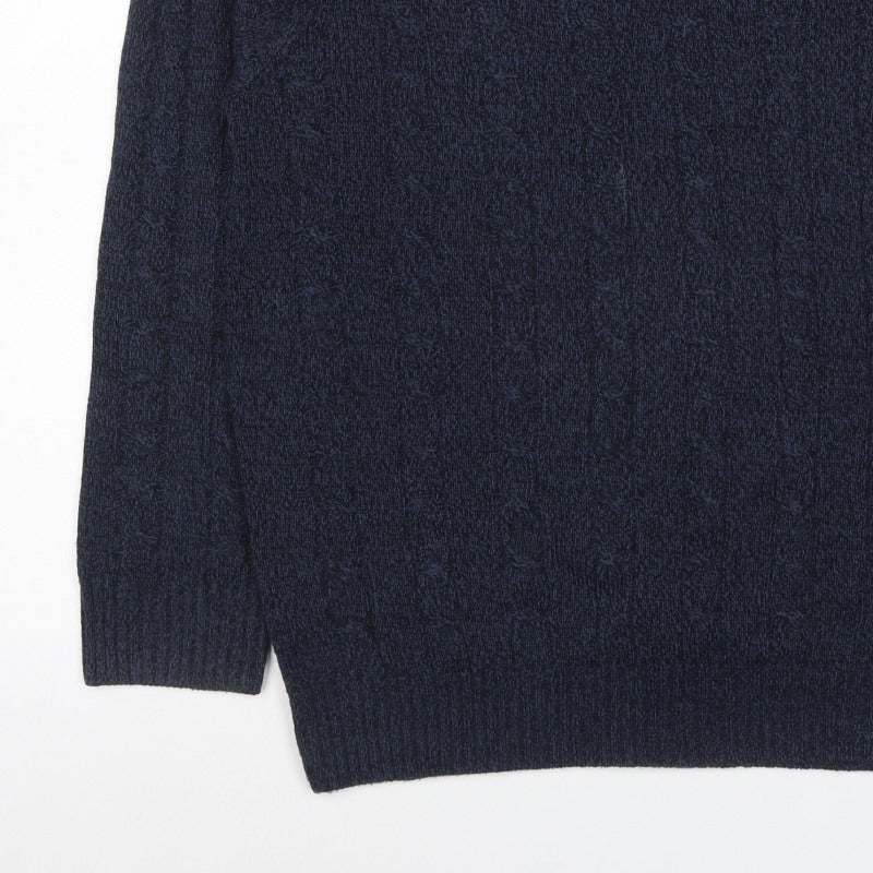 Additional view of Sfera Urban Men’s Blue XL Cable Knit V-Neck jumper