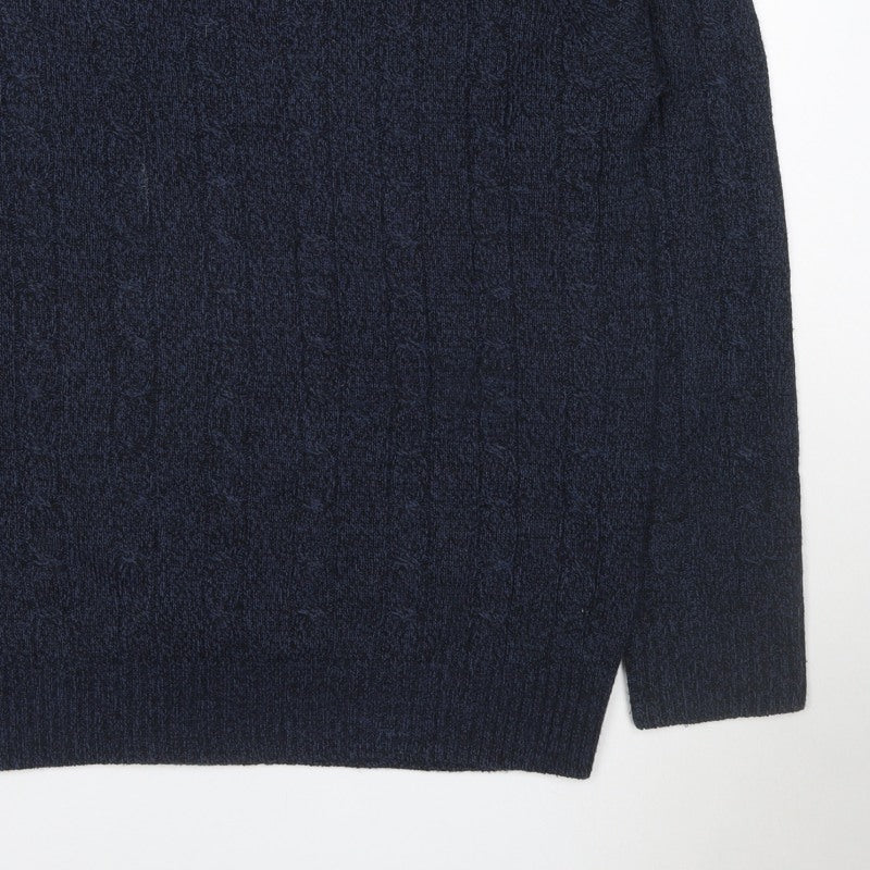 Additional view of Sfera Urban Men’s Blue XL Cable Knit V-Neck jumper