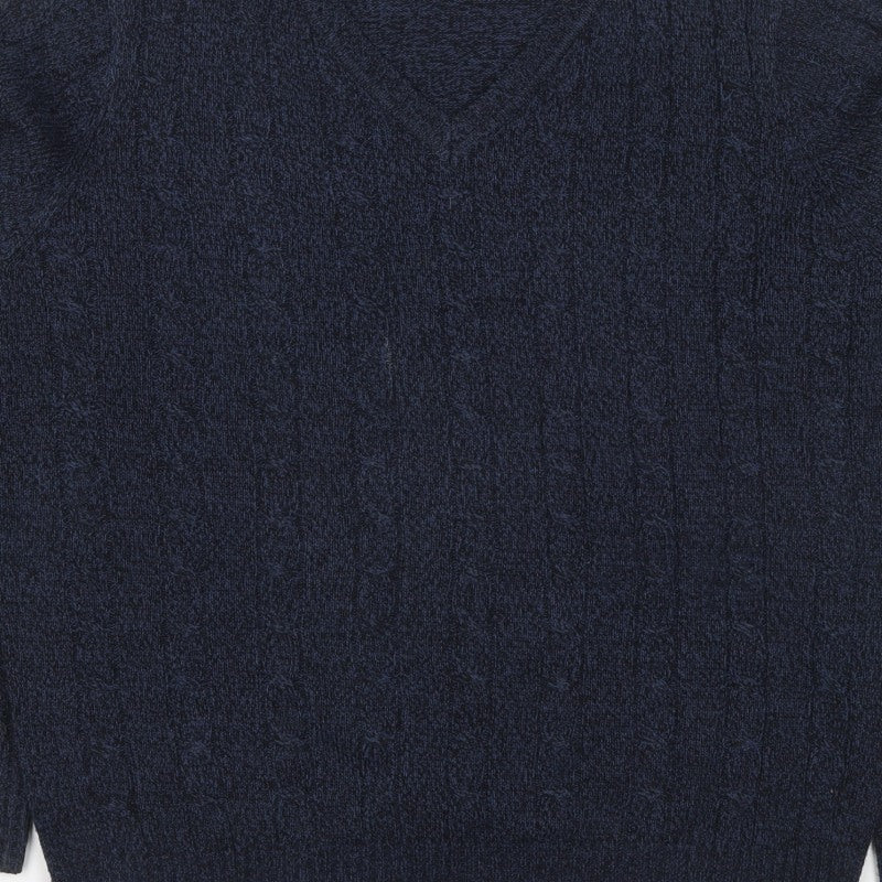 Additional view of Sfera Urban Men’s Blue XL Cable Knit V-Neck jumper