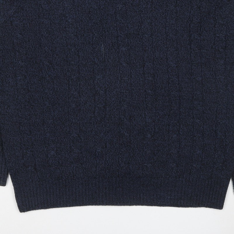 Additional view of Sfera Urban Men’s Blue XL Cable Knit V-Neck jumper