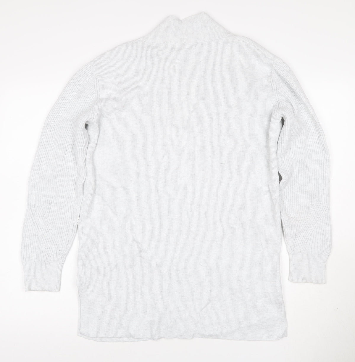 Marks & Spencer Women Grey UK 10 Long Knit Open Cardigan Pockets