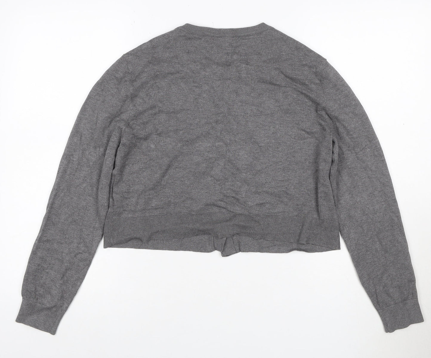 H&M MAMA Women Grey Maternity Cardigan UK 14 Knit Long Sleeve