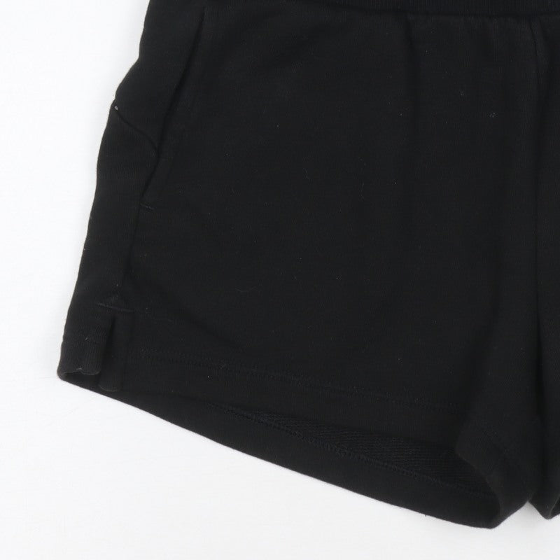 Additional view of Puma girls’ black pink logo athletic jersey shorts uk 10 years