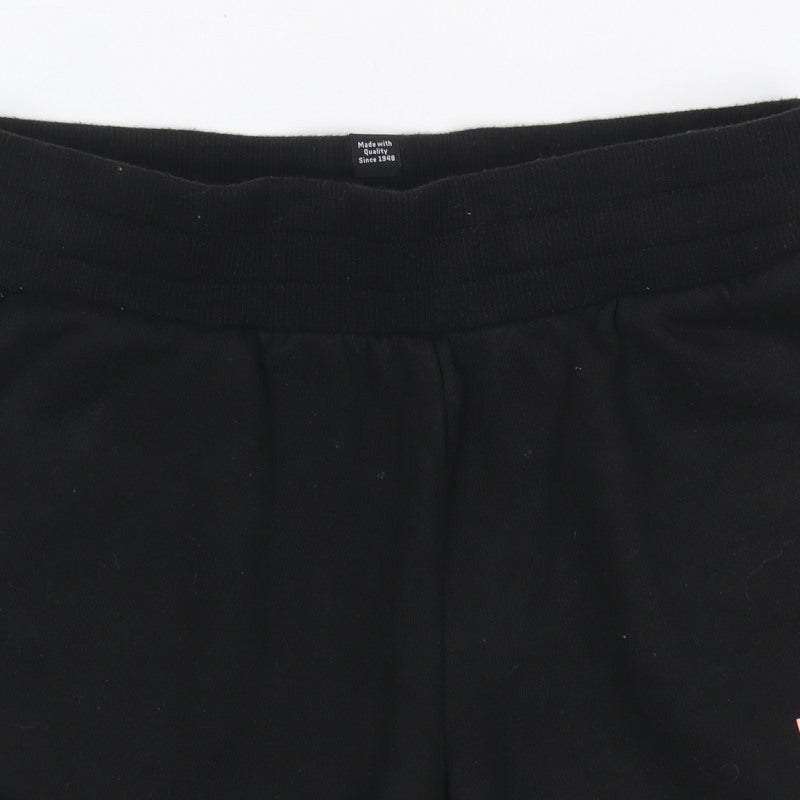 Additional view of Puma girls’ black pink logo athletic jersey shorts uk 10 years