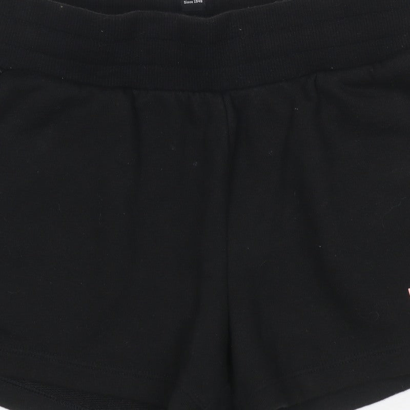 Additional view of Puma girls’ black pink logo athletic jersey shorts uk 10 years