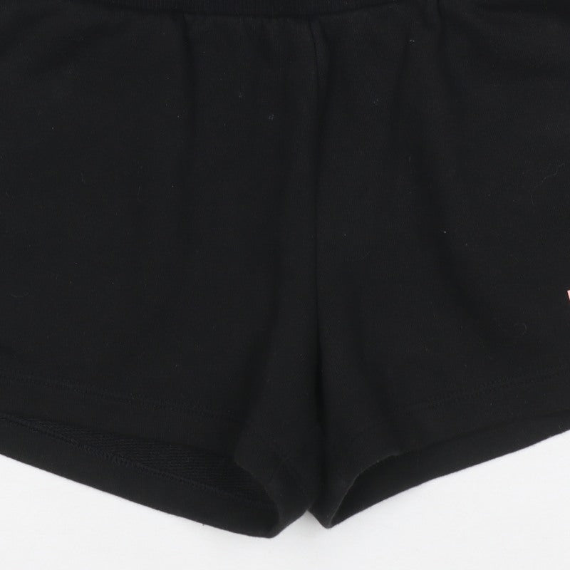 Additional view of Puma girls’ black pink logo athletic jersey shorts uk 10 years