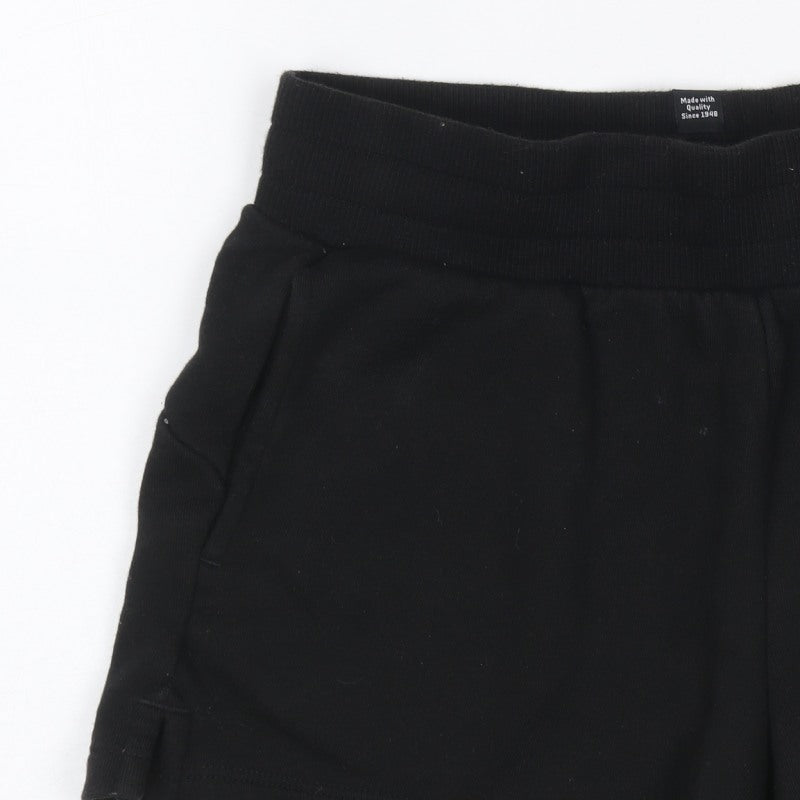 Additional view of Puma girls’ black pink logo athletic jersey shorts uk 10 years